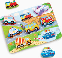 Wooden Vehicles Puzzle & Play Pieces